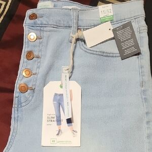 Size 15 / 32 Celebrity Pink Light Blue Straight Leg Jeans